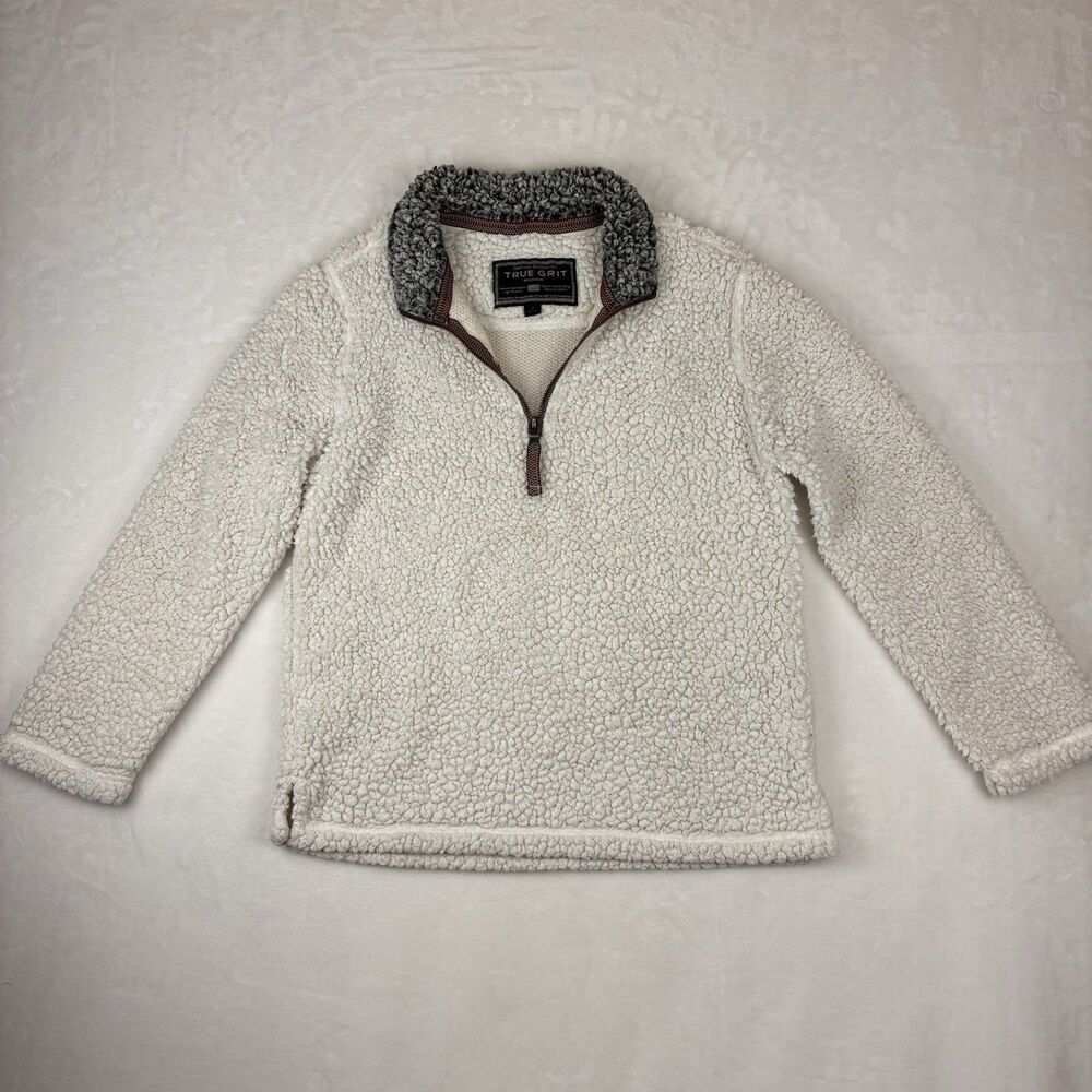 American Outdoor Co True Grit Quarter Zip Womens Large Cream Frosty Tip Pullover